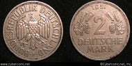 Germany, 1951F, 2 marks, XF, KM111. Federal