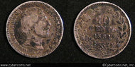 Netherlands, 1881 dot, 10 cent, VF/XF, KM80
