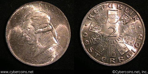 Austria, 1932, 2 schilling, UNC, KM2848  -