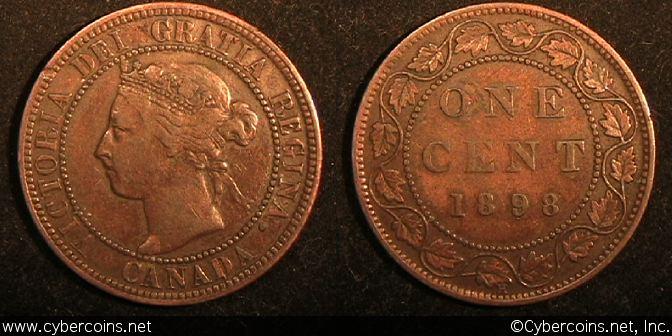 1898H, Canada cent, KM7, VF. Deep brown tone