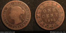 1890H, Canada cent, KM7, G. Nice for the grade