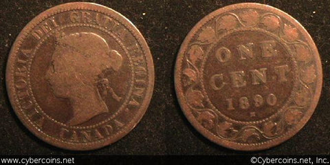 1890H, Canada cent, KM7, G. Nice for the grade
