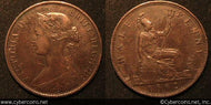 Great Britain, 1862, 1/2 Penny, XF+, KM748.2