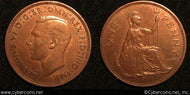 Great Britain, 1940, 1 penny, XF, KM845