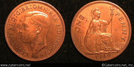 Great Britain, 1940, 1 penny, AU, KM845