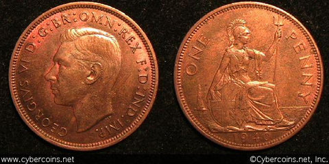 Great Britain, 1940, 1 penny, AU, KM845