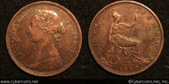 Great Britain, 1887,  1/2 penny, XF, KM754
