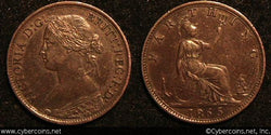Great Britain, 1865/63, farthing, AU, KM747.2