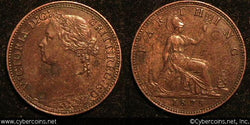 Great Britain, 1879, 1 farthing, AU, KM753