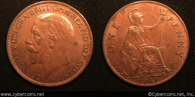 Great Britain, 1927, Penny, AU, KM826