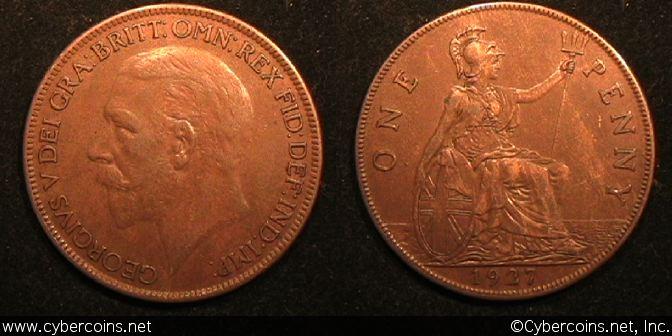 Great Britain, 1927, Penny, XF, KM826 -