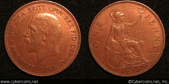Great Britain, 1930, 1 penny, XF, KM838