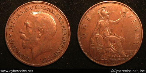 Great Britain, 1920, Penny, XF, KM810 - exact