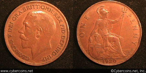 Great Britain, 1920, Penny, XF, KM810 - exact