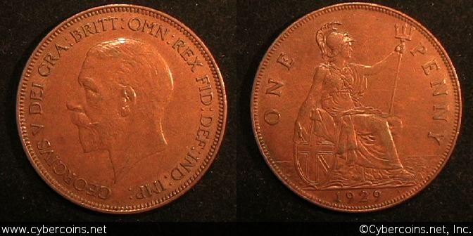 Great Britain, 1929, 1 penny , AU, KM838 -