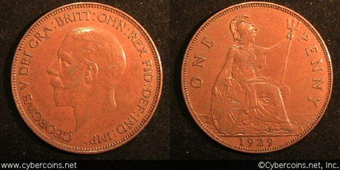 Great Britain, 1929, 1 penny , XF, KM838 -