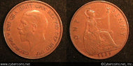 Great Britain, 1929, 1 penny , XF, KM838 -