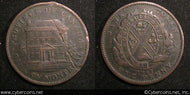 Lower Canada, 1842, 1 Penny, KMtn19, F