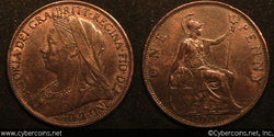 Great Britain, 1901, Penny, AU, KM790 -