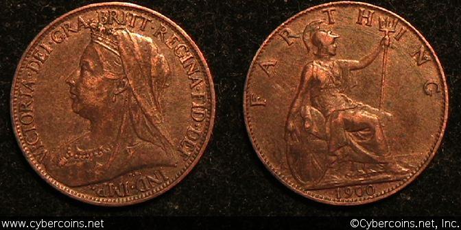 Great Britain, 1900, 1 farthing, XF, KM788.2