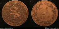 Netherlands, 1898, 2 1/2 cent, XF, KM108