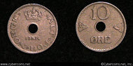Norway, 1924, 10 ore, XF, KM383 - very