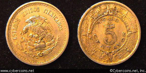 Mexico, 1935, 5 centavos,  XF, KM423