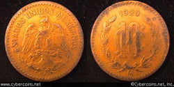 Mexico, 1920,  10 centavos, VF, KM430