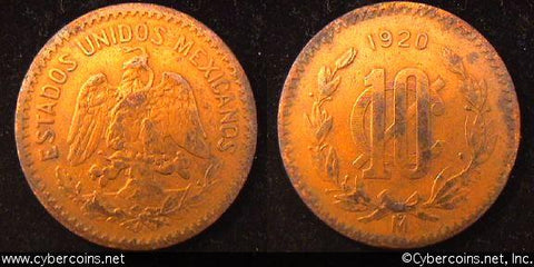 Mexico, 1920,  10 centavos, VF, KM430