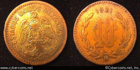 Mexico, 1921,  10 centavos, VF, KM430
