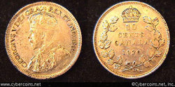 1919, Canada 10 cent, KM23, XF. Nice example