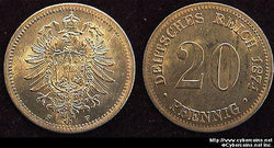 Germany, 1874F,  20 Pfennig, BU, KM5