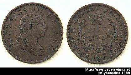 Guyana, 1813, XF, KM9 - 1/2 stiver ...