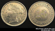 Malaysia, 1894,  10 cent, AU, KM11 - Straits Settlement