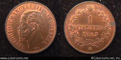 Italy, 1867M, 1 centesimo, UNC-, KM1.1