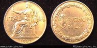 Italy, 1923, 1 lira,  XF, KM62