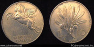 Italy, 1950,  10 lira, AU, KM90