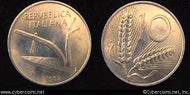 Italy, 1952, 10 lire,  UNC, KM93 - alum