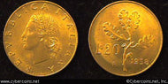 Italy, 1958, 20 lire,  UNC, KM97.1