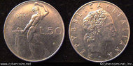 Italy, 1955, 50 lira,  AU, KM95