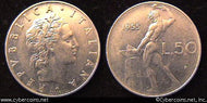 Italy, 1955, 50 lira,  XF, KM95