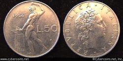 Italy, 1956,  50 lira, AU, KM95