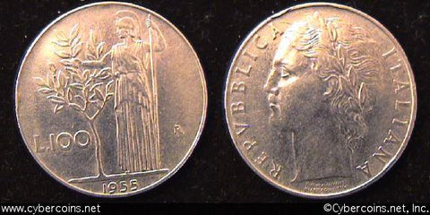 Italy, 1955,  100 lire, XF, KM96