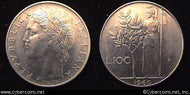 Italy, 1960, 100 lira,  AU, KM96