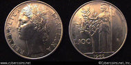 Italy, 1963,  100 lire, AU, KM96