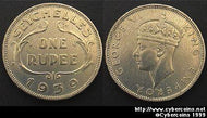 Seychelles, 1939, XF-, KM4 - 1 rupe...