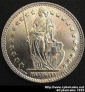Switzerland, 1945B, 1 franc,  BU PL, KM24
