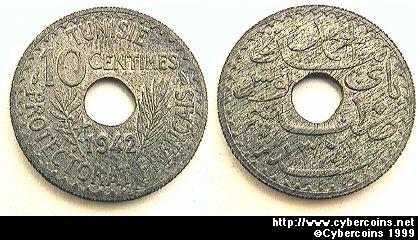 Tunisia, 1942a,  10 cents, UNC, KM267