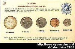 Belgium, 1954-55, Unc type set, not a mint product